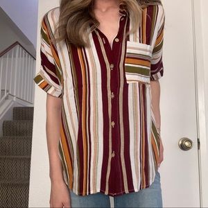 Striped collared button down